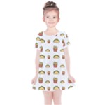 Fries Taco Pattern Fast Food Kids  Simple Cotton Dress