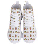 Fries Taco Pattern Fast Food Women s Lightweight High Top Sneakers