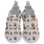 Fries Taco Pattern Fast Food Kids  Velcro No Lace Shoes
