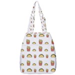 Fries Taco Pattern Fast Food Center Zip Backpack