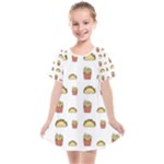 Fries Taco Pattern Fast Food Kids  Smock Dress