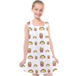 Fries Taco Pattern Fast Food Kids  Cross Back Dress