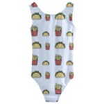 Fries Taco Pattern Fast Food Kids  Cut-Out Back One Piece Swimsuit