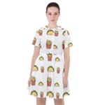Fries Taco Pattern Fast Food Sailor Dress