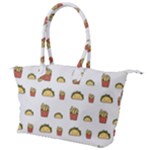 Fries Taco Pattern Fast Food Canvas Shoulder Bag