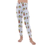 Fries Taco Pattern Fast Food Kids  Lightweight Velour Leggings