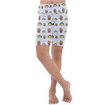 Fries Taco Pattern Fast Food Kids  Lightweight Velour Cropped Yoga Leggings
