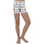 Fries Taco Pattern Fast Food Kids  Lightweight Velour Yoga Shorts