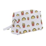 Fries Taco Pattern Fast Food Wristlet Pouch Bag (Medium)