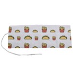 Fries Taco Pattern Fast Food Roll Up Canvas Pencil Holder (S)
