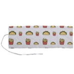 Fries Taco Pattern Fast Food Roll Up Canvas Pencil Holder (M)