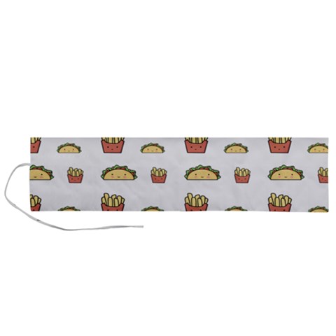 Fries Taco Pattern Fast Food Roll Up Canvas Pencil Holder (L) from ArtsNow.com