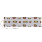 Fries Taco Pattern Fast Food Roll Up Canvas Pencil Holder (L)