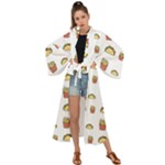 Fries Taco Pattern Fast Food Maxi Kimono
