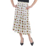 Fries Taco Pattern Fast Food Midi Mermaid Skirt