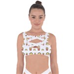 Fries Taco Pattern Fast Food Bandaged Up Bikini Top