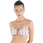 Fries Taco Pattern Fast Food Twist Bandeau Bikini Top