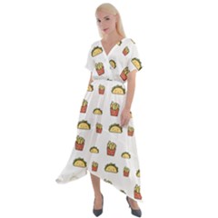Cross Front Sharkbite Hem Maxi Dress 