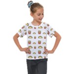 Fries Taco Pattern Fast Food Kids  Mesh Piece T-Shirt