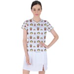 Fries Taco Pattern Fast Food Women s Sports Top