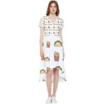 Fries Taco Pattern Fast Food High Low Boho Dress