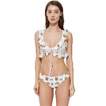 Fries Taco Pattern Fast Food Low Cut Ruffle Edge Bikini Set