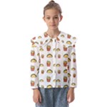 Fries Taco Pattern Fast Food Kids  Peter Pan Collar Blouse