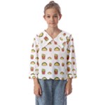 Fries Taco Pattern Fast Food Kids  Sailor Shirt