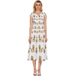 Fries Taco Pattern Fast Food V-Neck Drawstring Shoulder Sleeveless Maxi Dress