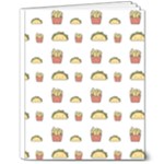 Fries Taco Pattern Fast Food 8  x 10  Softcover Notebook