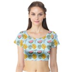 Summer Pattern Texture Vibes Short Sleeve Crop Top