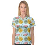 Summer Pattern Texture Vibes V-Neck Sport Mesh T-Shirt