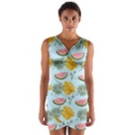 Summer Pattern Texture Vibes Wrap Front Bodycon Dress