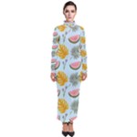 Summer Pattern Texture Vibes Turtleneck Maxi Dress