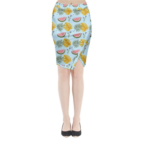 Summer Pattern Texture Vibes Midi Wrap Pencil Skirt from ArtsNow.com