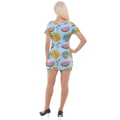 Short Sleeve Asymmetric Mini Dress 