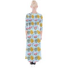 Quarter Sleeve Wrap Maxi Dress 