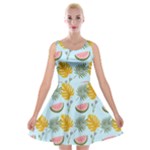 Summer Pattern Texture Vibes Velvet Skater Dress