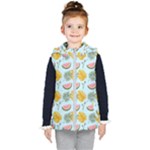 Summer Pattern Texture Vibes Kids  Hooded Puffer Vest