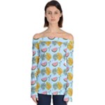 Summer Pattern Texture Vibes Off Shoulder Long Sleeve Top