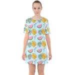 Summer Pattern Texture Vibes Sixties Short Sleeve Mini Dress