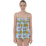 Summer Pattern Texture Vibes Babydoll Tankini Set