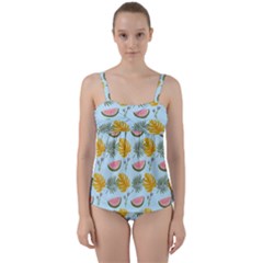 Twist Front Tankini Set 