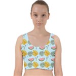 Summer Pattern Texture Vibes Velvet Racer Back Crop Top