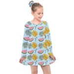 Summer Pattern Texture Vibes Kids  Long Sleeve Dress