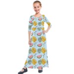 Summer Pattern Texture Vibes Kids  Quarter Sleeve Maxi Dress