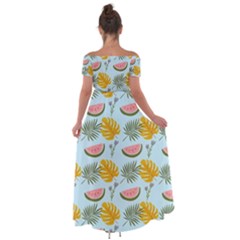 Off Shoulder Open Front Chiffon Dress 