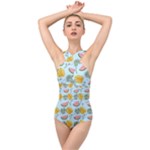 Summer Pattern Texture Vibes Cross Front Low Back Swimsuit