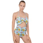 Summer Pattern Texture Vibes Scallop Top Cut Out Swimsuit