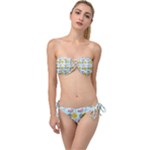 Summer Pattern Texture Vibes Twist Bandeau Bikini Set